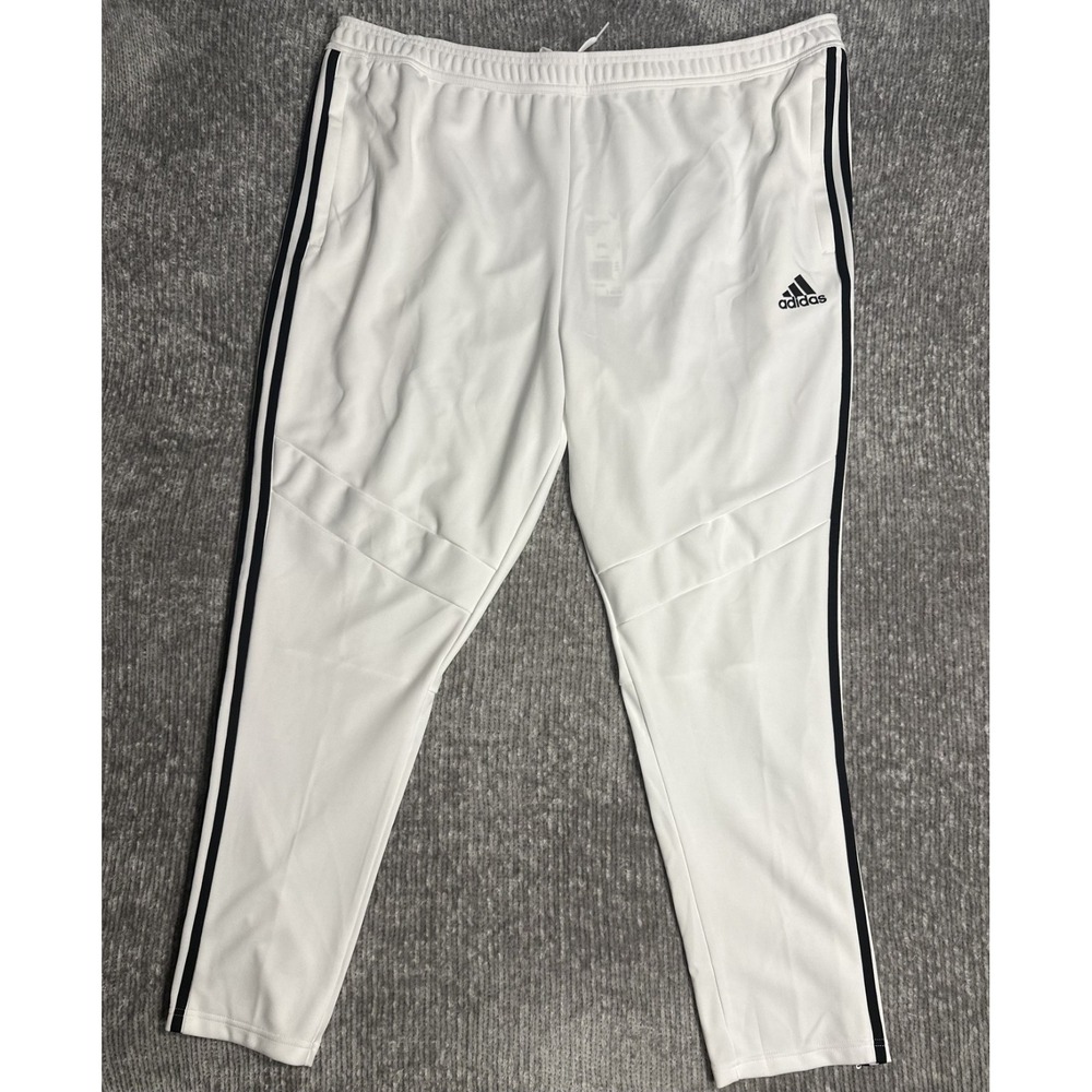 adidas Tiro 19 White Men's Training Track Pants 3XL Tapered Fit Soccer Futbol